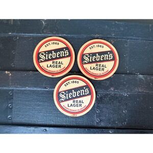 Vintage Siebens Beer Coaster, Real Lager Brewing Chicago Illinois 3 Set